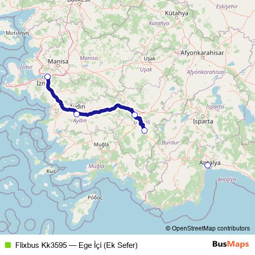 Flixbus Kk3595 bus Line Map
