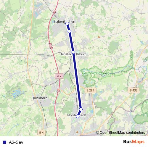 A2-Sev bus Line Map