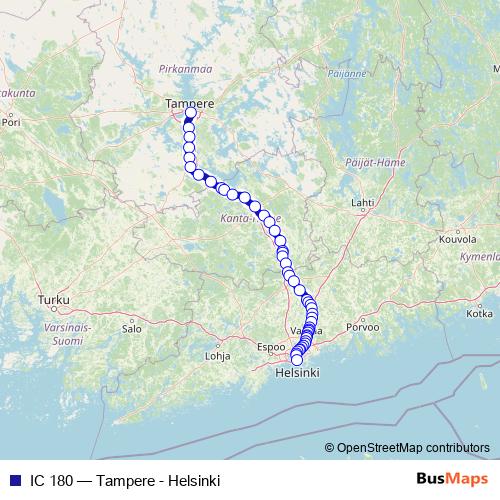 IC 180 rail Line Map