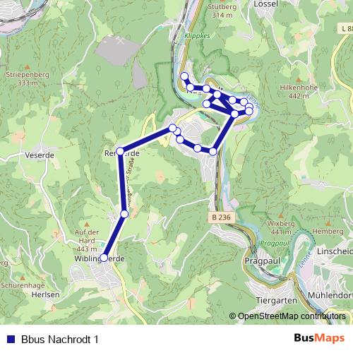 Bbus Nachrodt 1 bus Line Map