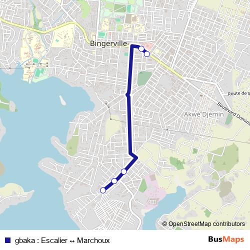gbaka : Escalier ↔ Marchoux bus Line Map