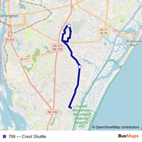 708 bus Line Map