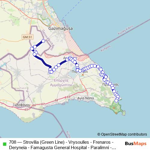 708 bus Line Map