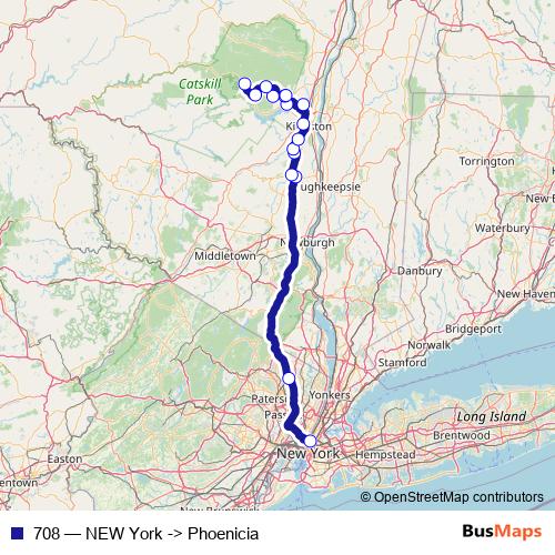 708 bus Line Map