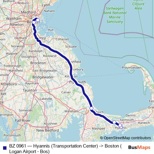 BZ 0961 bus Line Map