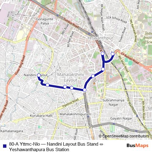 80-A Yttmc-Nlo bus Line Map