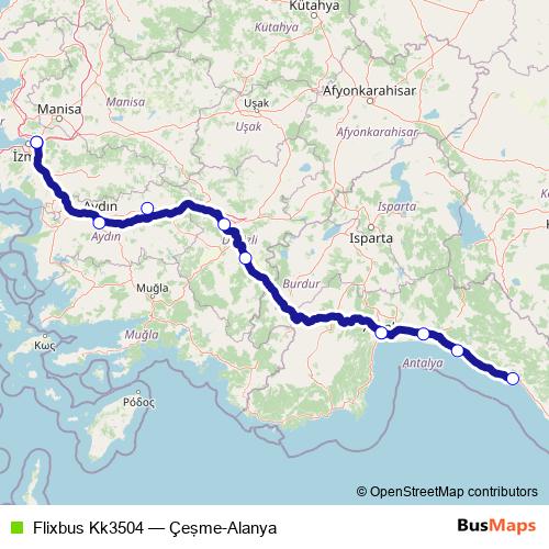 Flixbus Kk3504 bus Line Map