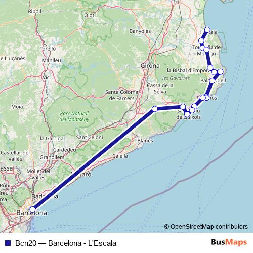 Bcn20 bus Line Map