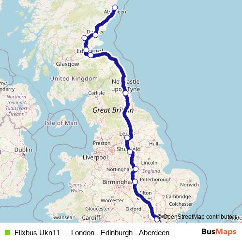 Flixbus Ukn11 bus Line Map