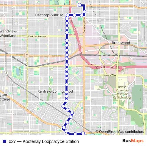027 bus Line Map