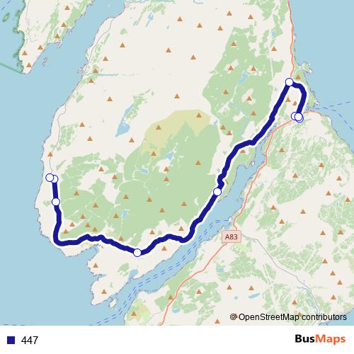 447 bus Line Map
