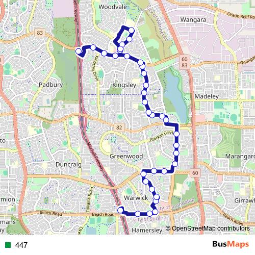 447 bus Line Map