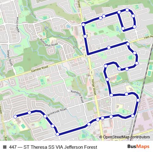447 bus Line Map