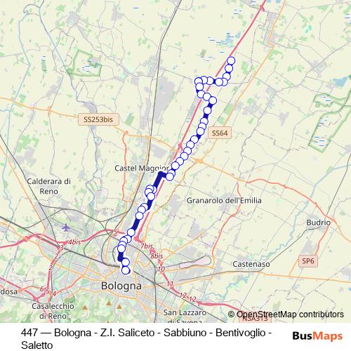 447 bus Line Map