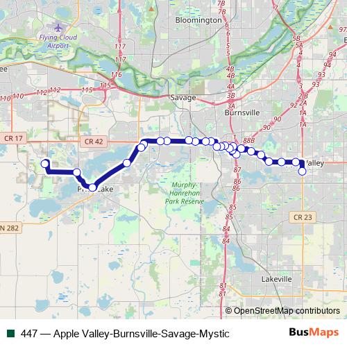 447 bus Line Map