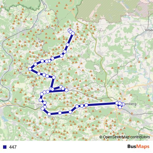 447 bus Line Map