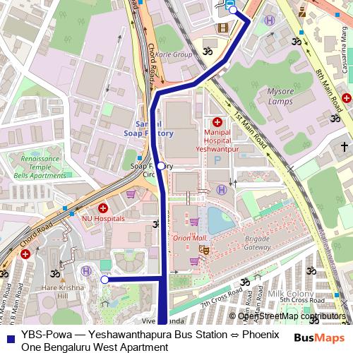 YBS-Powa bus Line Map