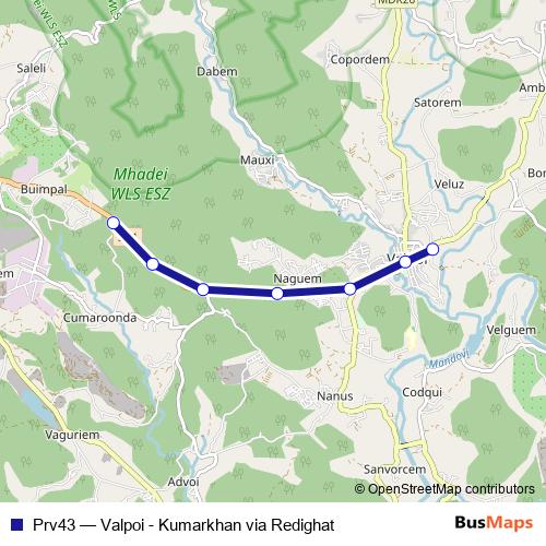 Prv43 bus Line Map