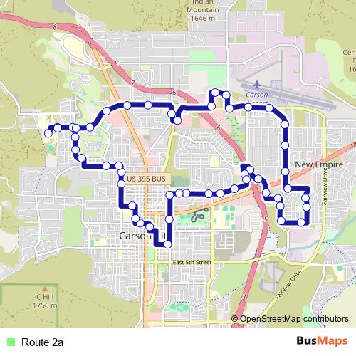 Route 2a bus Line Map