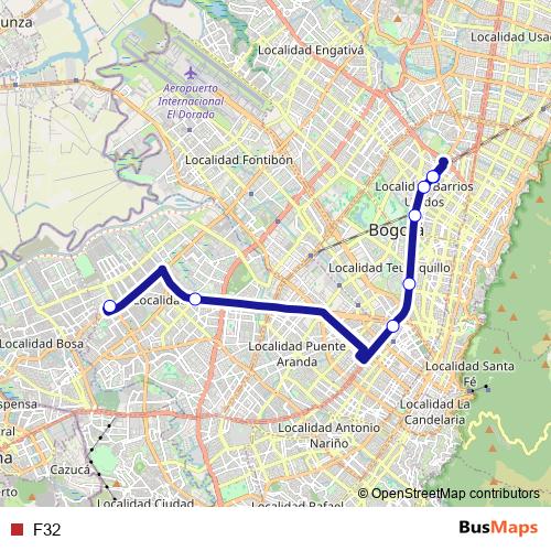 F32 bus Line Map