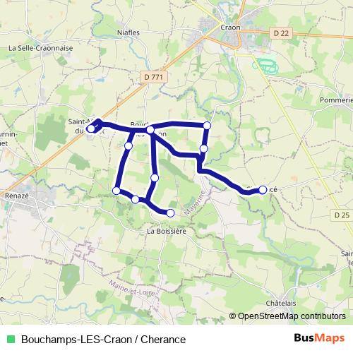 Bouchamps-LES-Craon / Cherance bus Line Map