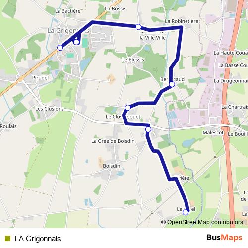 LA Grigonnais bus Line Map