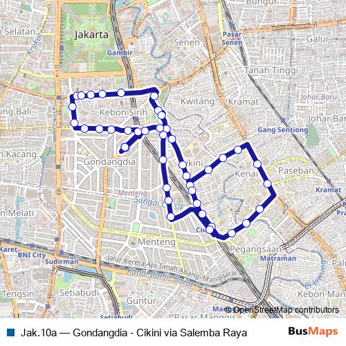 Jak.10a bus Line Map