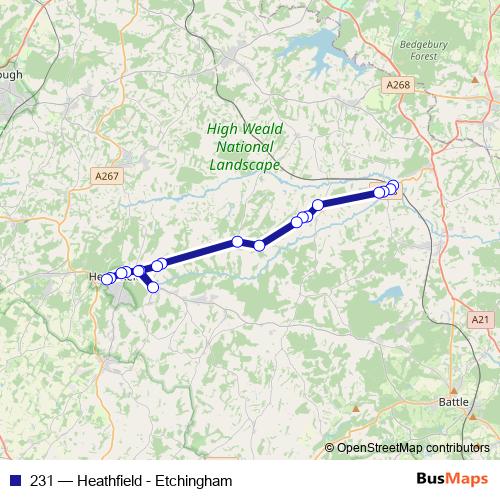 231 bus Line Map