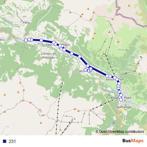 231 bus Line Map
