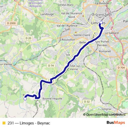 231 bus Line Map