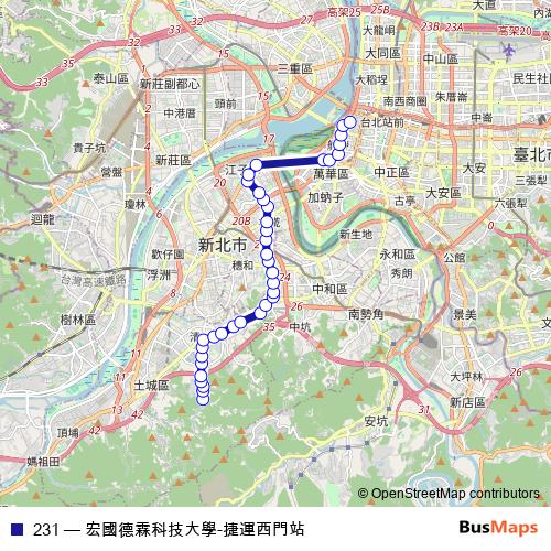231 bus Line Map