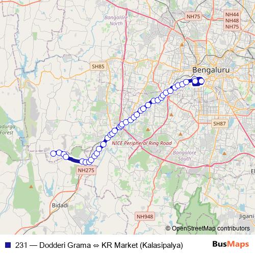 231 bus Line Map