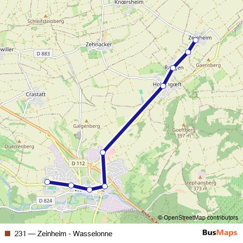 231 bus Line Map