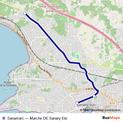 Sanamarc bus Line Map
