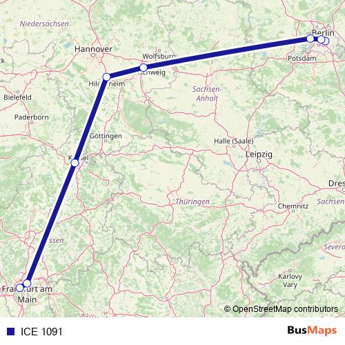ICE 1091 rail Line Map