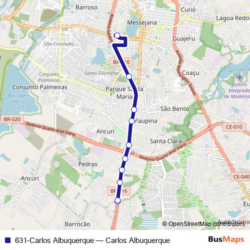 631-Carlos Albuquerque bus Line Map