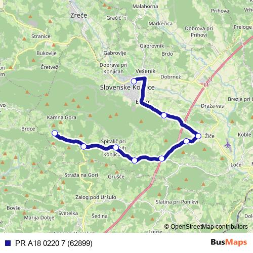 PR A18 0220 7 (62899) bus Line Map