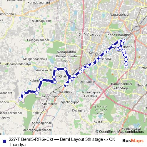 227-T Beml5-RRG-Ckt bus Line Map
