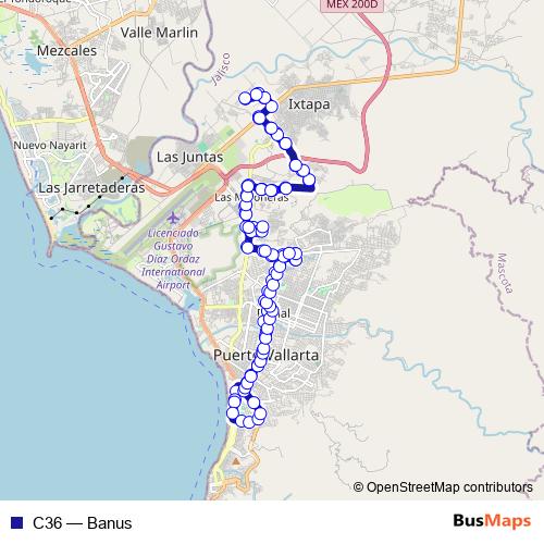 C36 bus Line Map