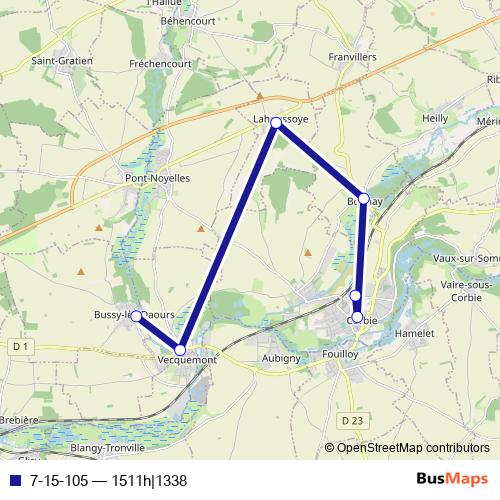 7-15-105 bus Line Map