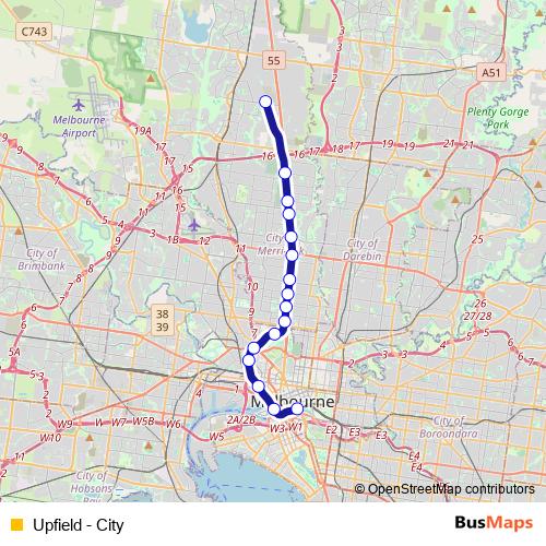 Upfield - City metro Line Map