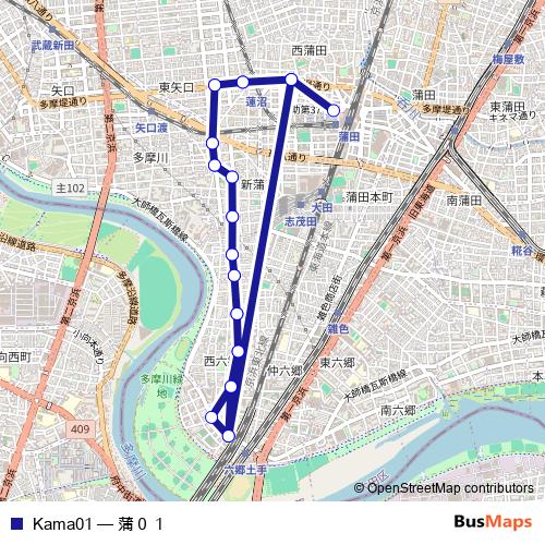 Kama01 bus Line Map