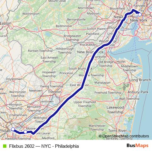 Flixbus 2602 bus Line Map