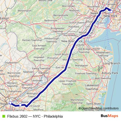 Flixbus 2602 bus Line Map