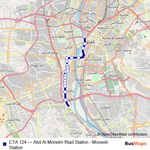 CTA 124 bus Line Map