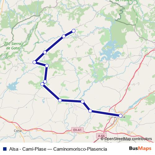 Alsa - Cami-Plase bus Line Map