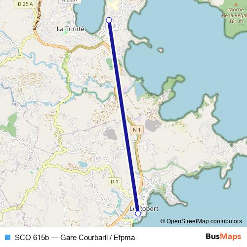 SCO 615b bus Line Map