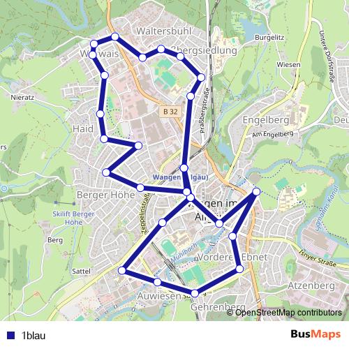 1blau bus Line Map