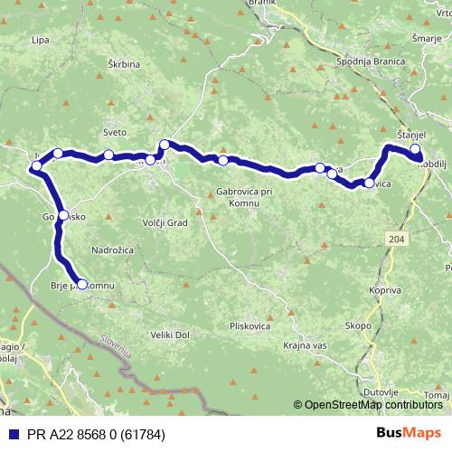 PR A22 8568 0 (61784) bus Line Map
