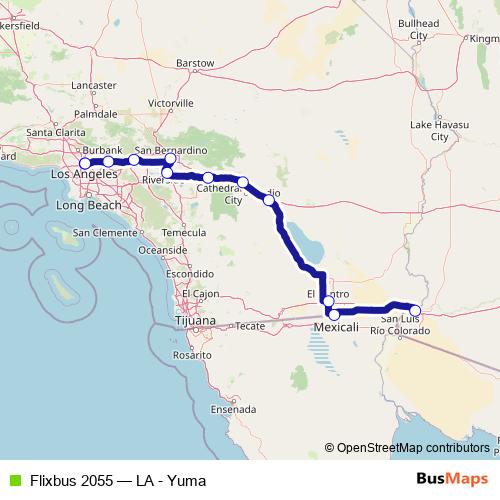 Flixbus 2055 bus Line Map
